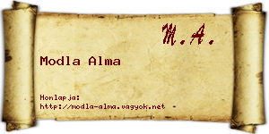 Modla Alma névjegykártya